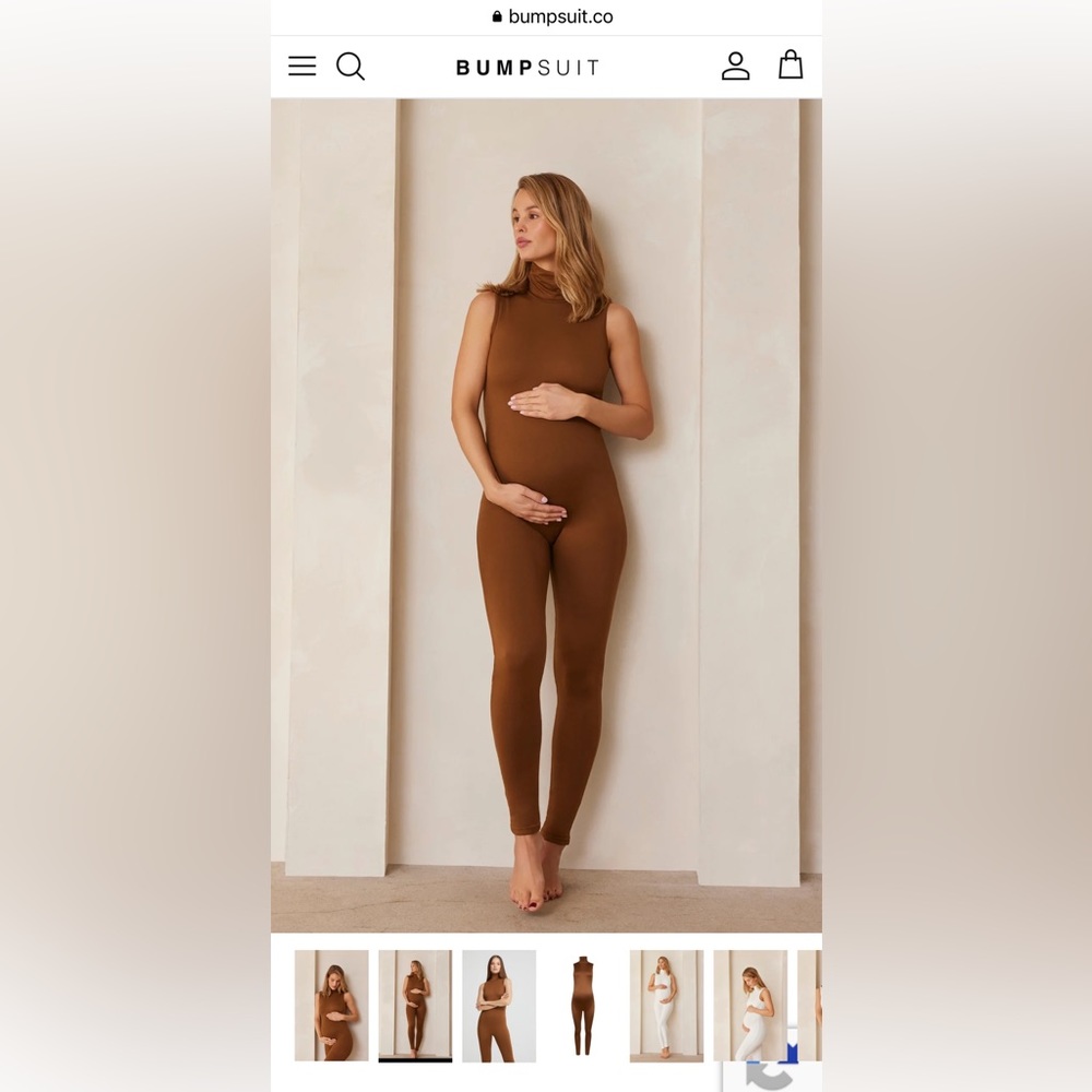 Size small, new with tags Bumpsuit in Toffee